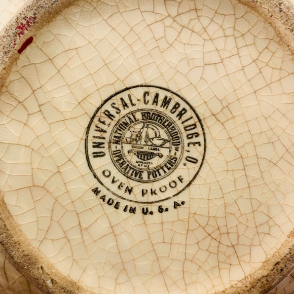 Vintage Universal Potteries Cambridge crackle glacé Pink Bearded Irises pitcher - Picture 6 of 11